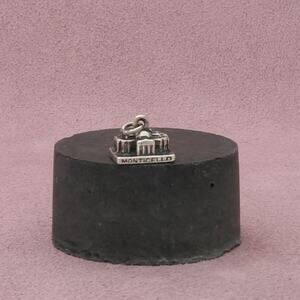 sterling silver vintage 3d monticello virginia travel souvenir charm pendant